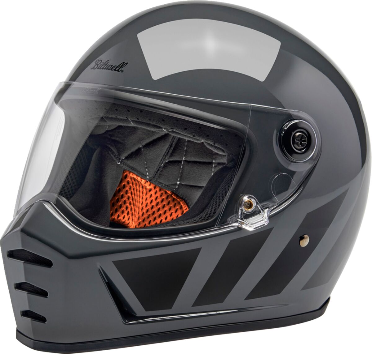 Biltwell Lane Splitter Helmet, Gloss Storm Grey Inertia Helmets Biltwell S