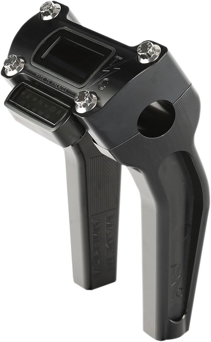 Pull Back Thrashin OG Risers Risers Thrashin Supply Co. 6.5" Black Top Clamp For M8 Softail OEM Digital Gauge
