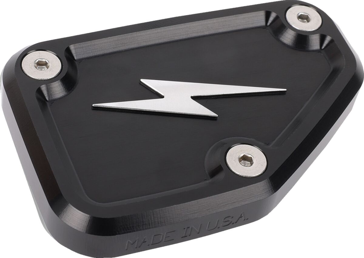 Front Brake Reservoir Cap, Black Twice Cut - 24+ Touring Master Cylinders Cover Thrashin Supply Co. Default Title