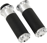 Beveled® Grips, Chrome - Fly-By-Wire (FBW) Grips Arlen Ness Default Title