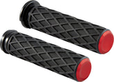 Diamond Grips, Red - Fly-By-Wire (FBW) Grips Arlen Ness Default Title