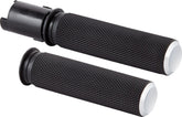 Knurled Grips, Chrome - 24+ Touring Grips Arlen Ness Default Title