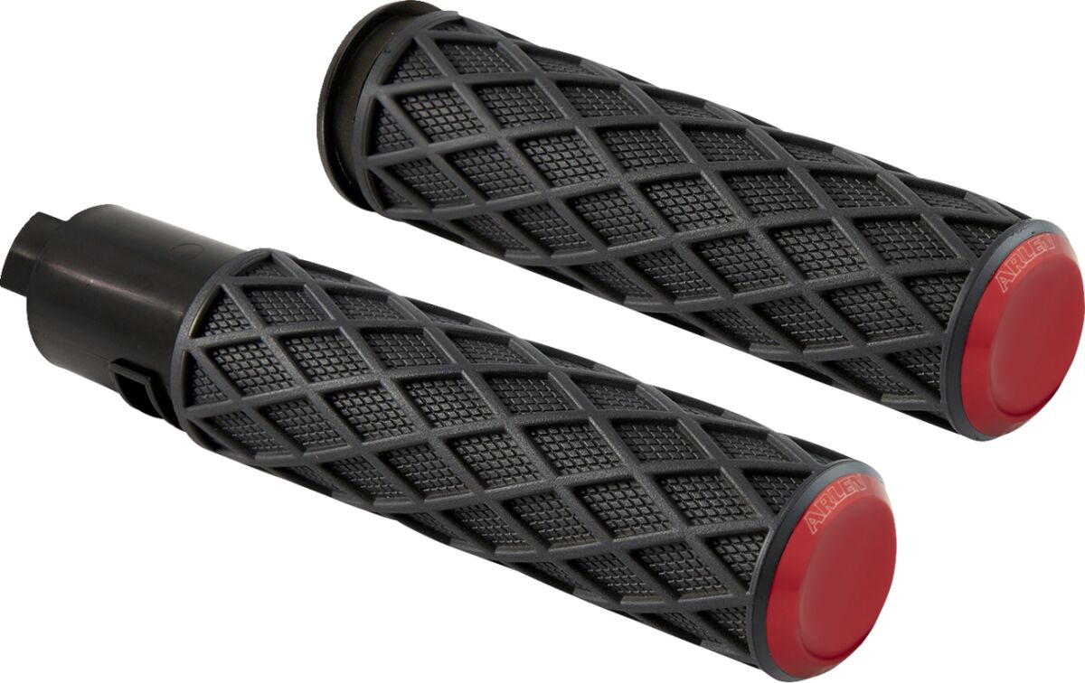 Diamond Grips, Red - 24+ Touring Grips Arlen Ness Default Title