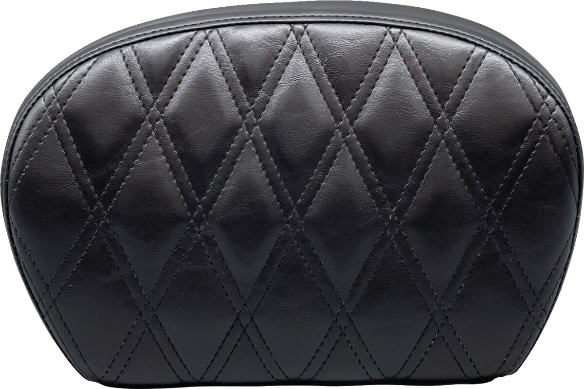 Sissy Bar Pad Double Diamond, Shiny Black Vinyl - 08+ Touring & 18+ Softail Sissy Bar Pads Le Pera Default Title