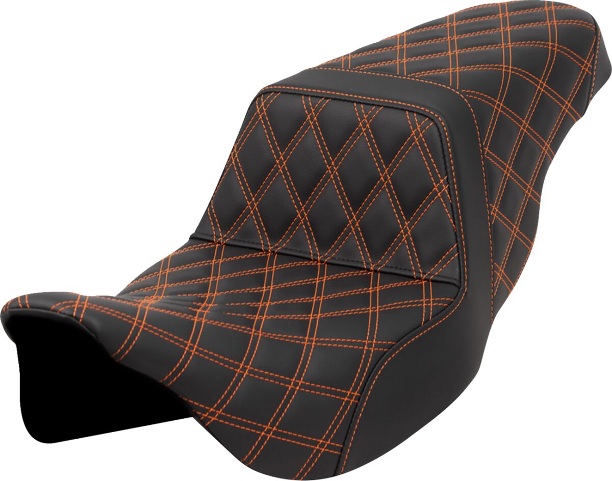 Step Up LS Seat, Orange Stitch - 08-23 Touring Seat Saddlemen Default Title