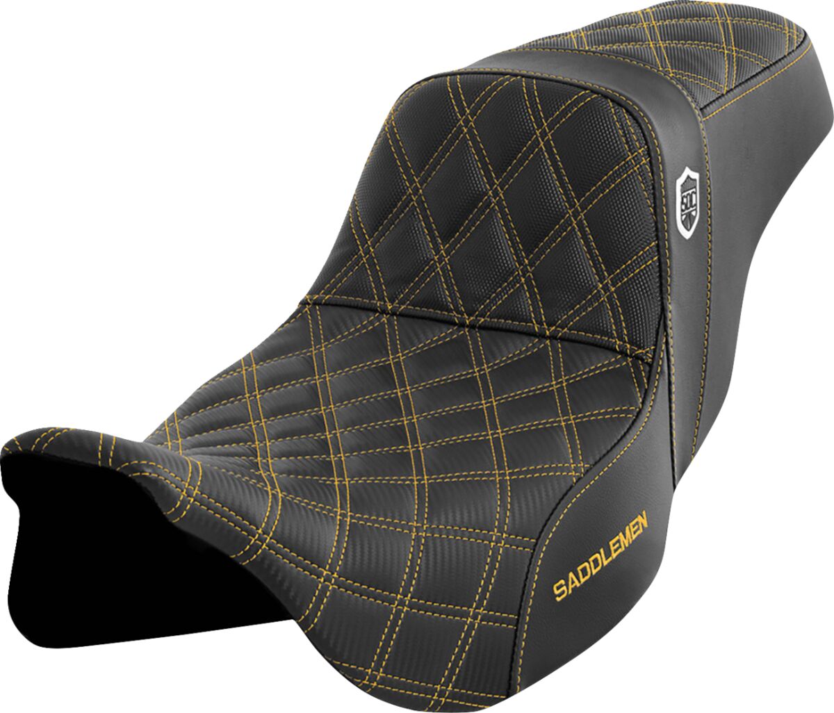 SDC Pro Series Performance Gripper Seat, Gold Stitch - 08-23 Touring Seat Saddlemen Default Title