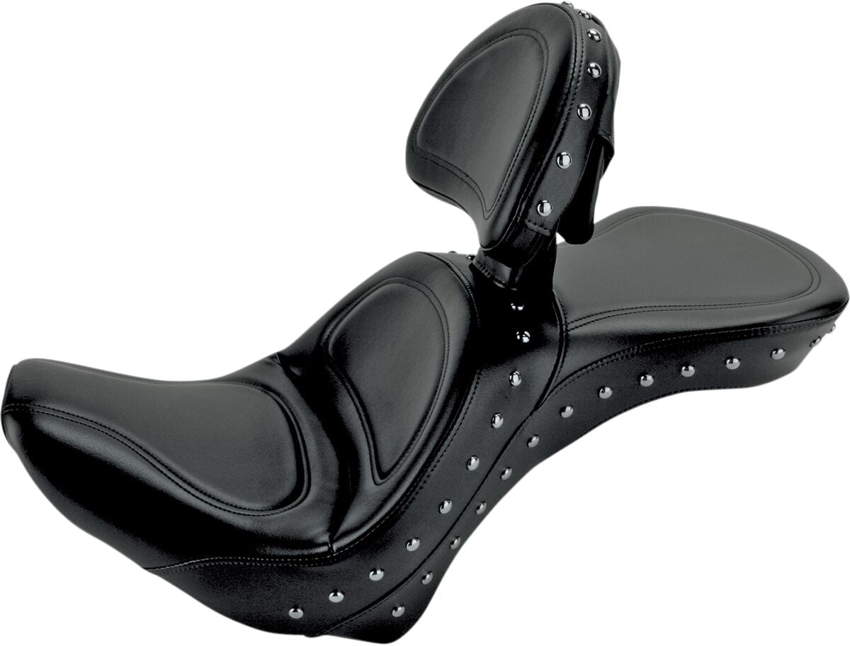 Explorer Special Studs Seat With Driver Backrest - 06-17 Softail (FLSTC HERITAGE) Seat Saddlemen Default Title