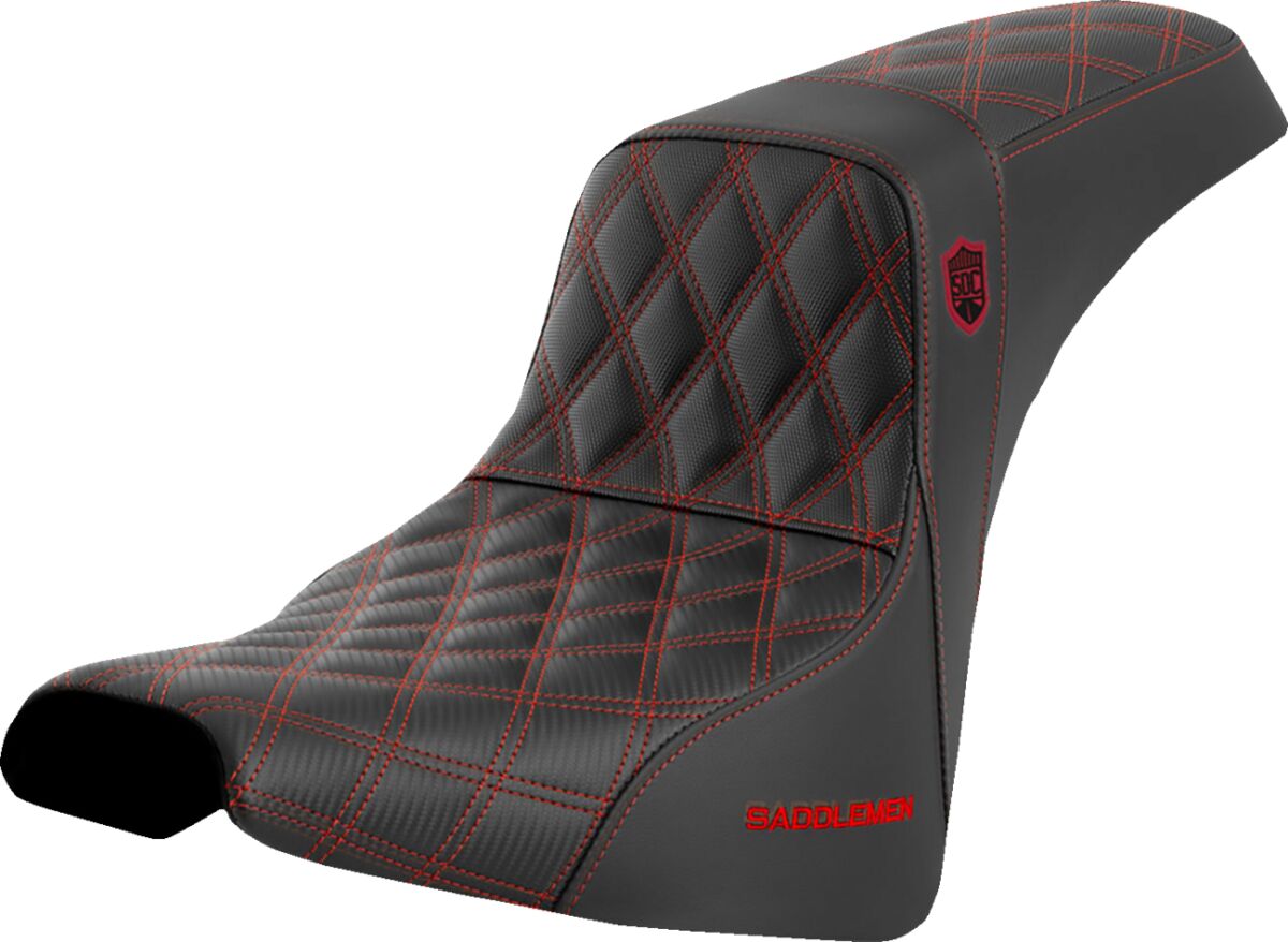 SDC Pro Series Performance Gripper Seat, Red Stitch - 18+ Softail Seat Saddlemen Default Title
