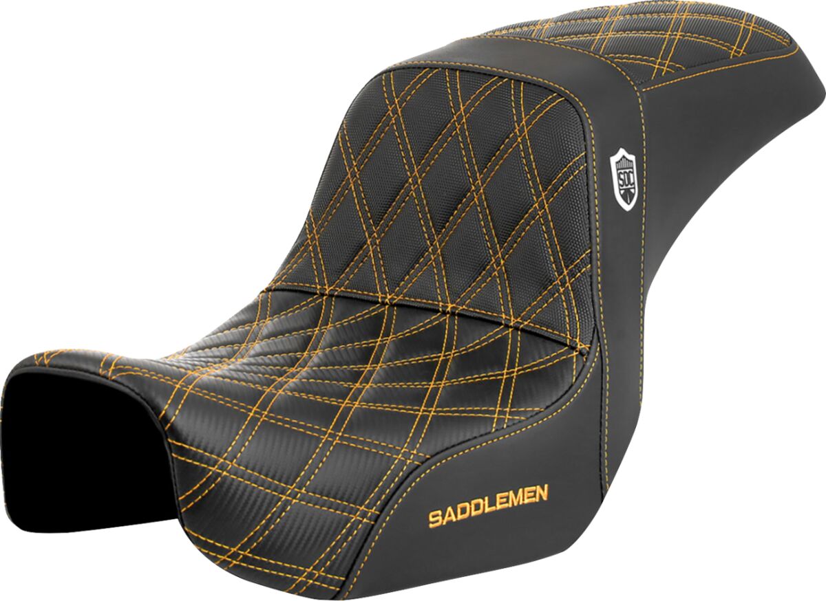 SDC Pro Series Performance Gripper Seat, Gold Stitch - 06-17 Dyna Seat Saddlemen Default Title