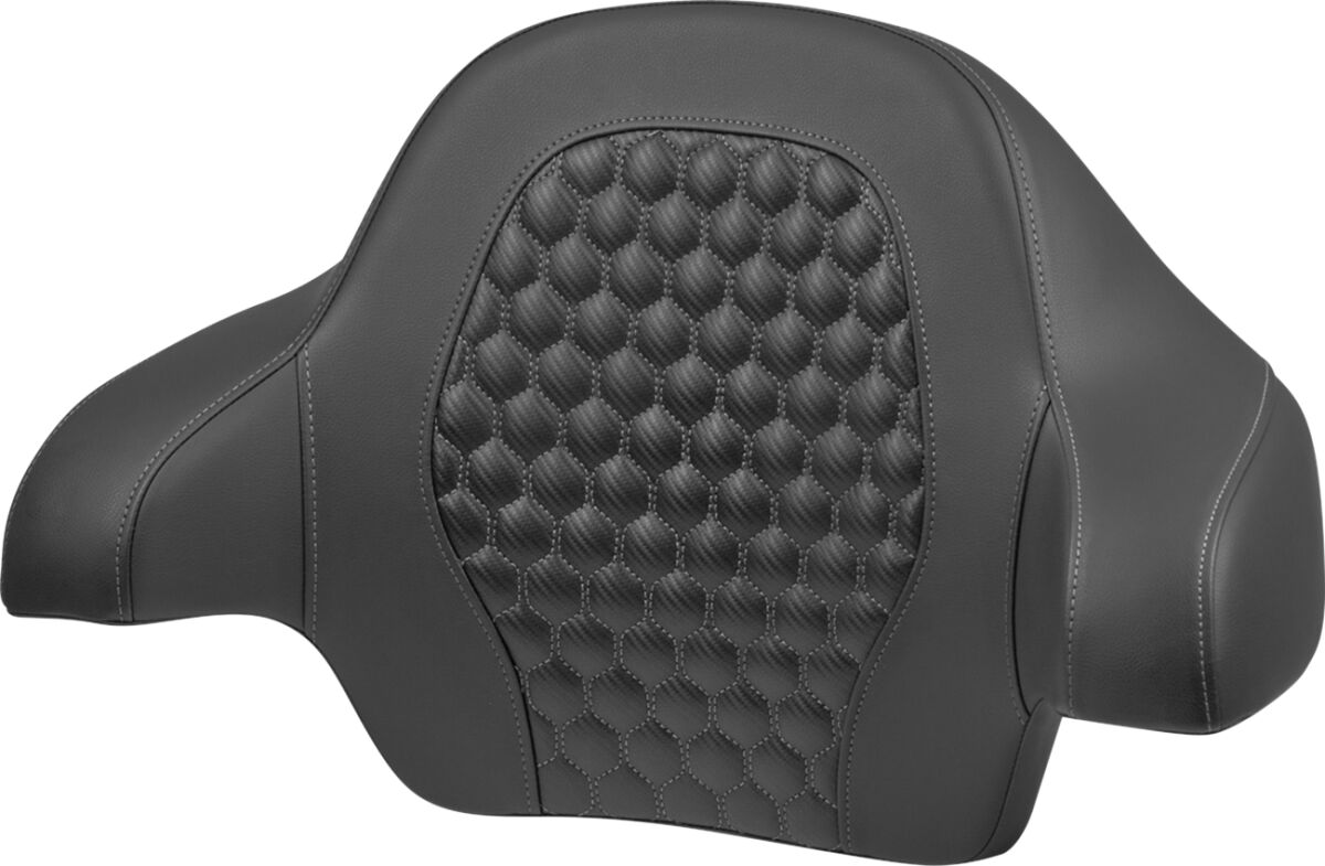 Tour Pack Backrest Pad Honeycomb, Gray Stitching - 14+ Touring Seat Accessories Saddlemen Default Title