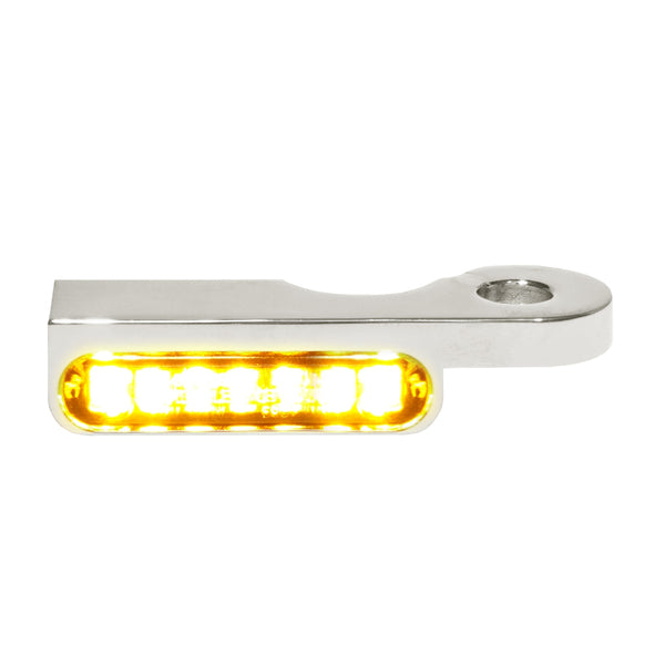 LED Handlebar Turn Signals - 18+ Softail Turn Signals Heinz Bikes Aluminium/Chrome