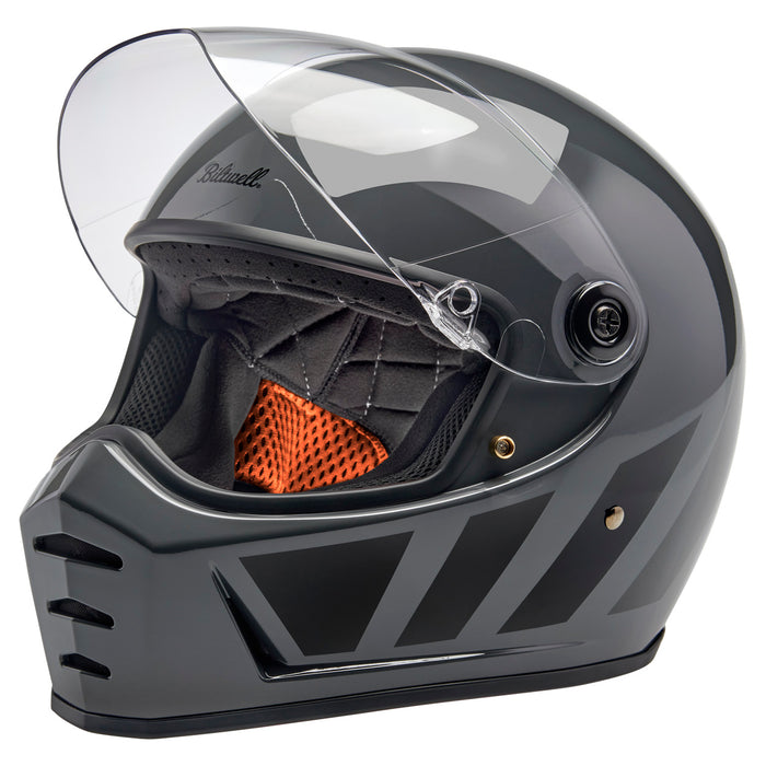 Lane Splitter Helmet, Gloss Storm Grey Inertia Full Face Helmet Biltwell Inc.