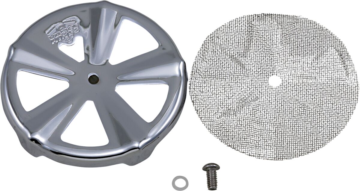 VO2 Skullcap Crown Air Cleaner Cover, Chrome Air Cleaner Cover Vance & Hines Default Title