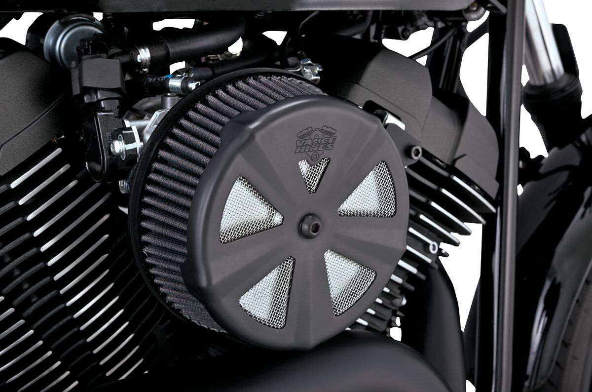 VO2 Skullcap Crown Air Cleaner Cover, Black Air Cleaner Cover Vance & Hines