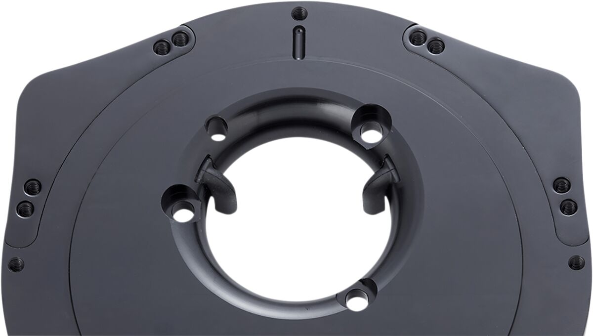 Replacement Left Breather Cover Plates: Inverted / Method Series®, black - 17-23 Milwaukee 8 Air Cleaner Replacement Part Arlen Ness