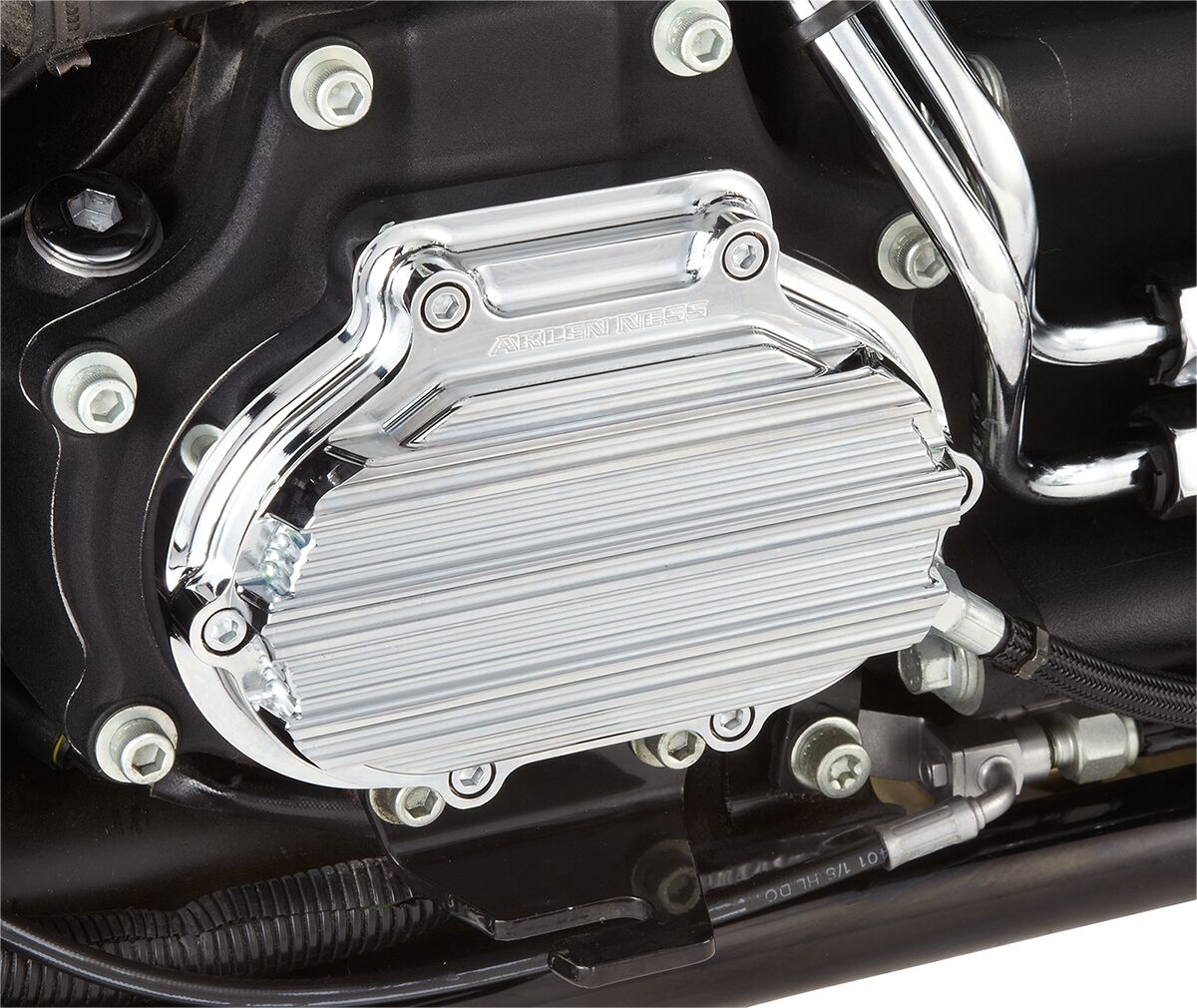 10-Gauge® Cable Transmission Side Covers, Chrome Transmission Side Covers Arlen Ness