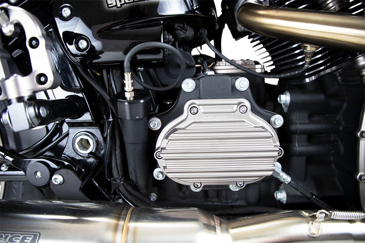 10-Gauge® Hydraulic Transmission Side Covers, Titanium - 14+ Touring Transmission Side Covers Arlen Ness