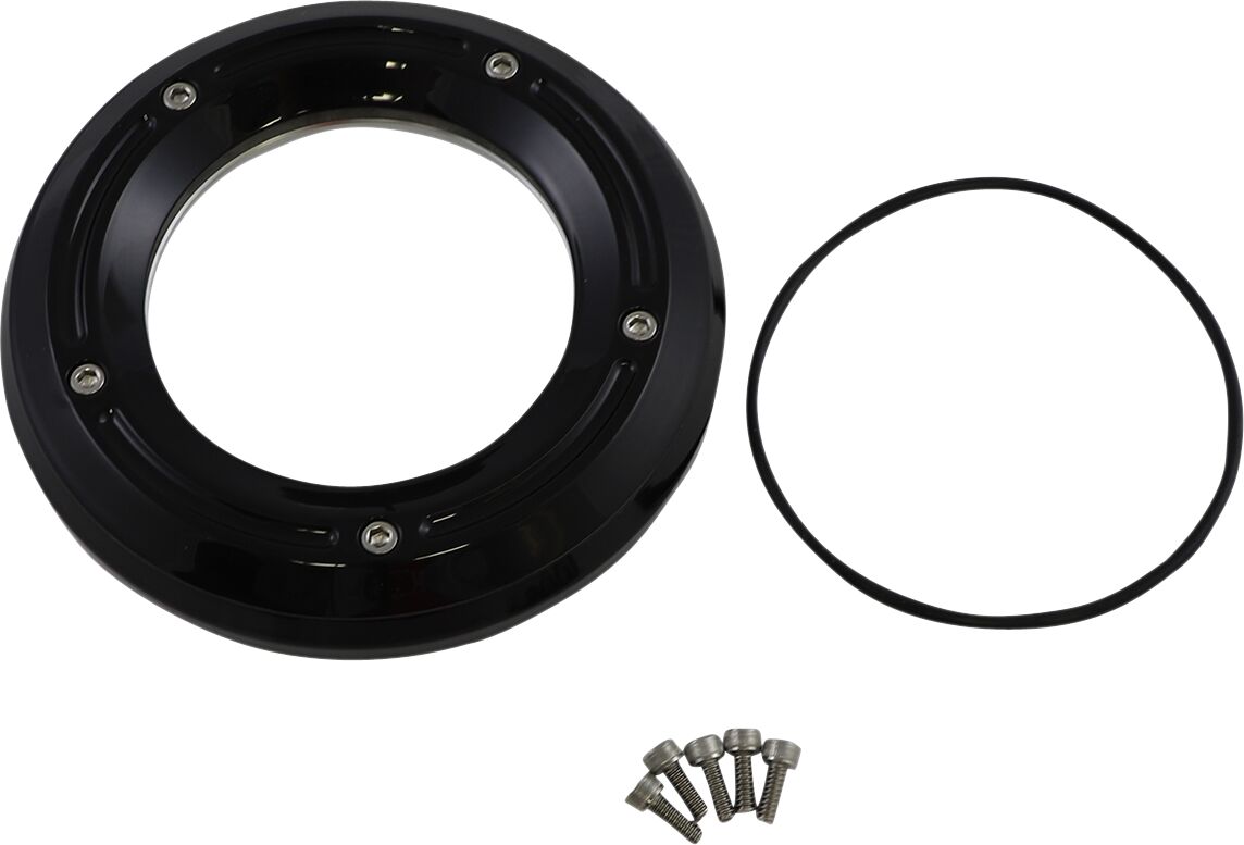 Assault Series Derby Cover w/ Window, Gloss Black - 19+ Softail Derby Cover Trask Performance