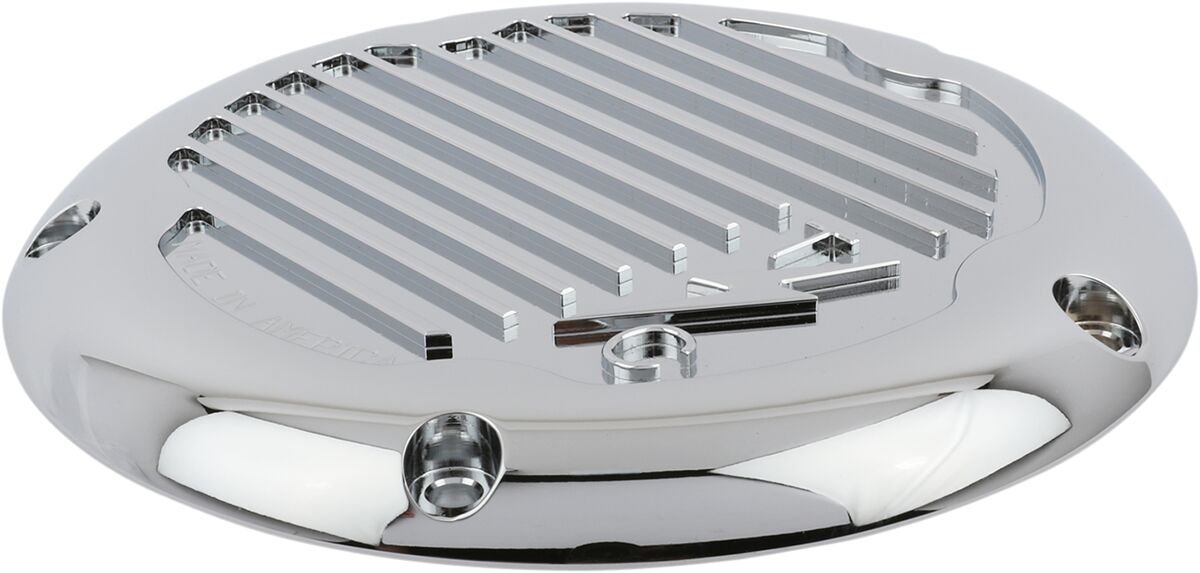 Finned 5 Hole Derby Cover, Chrome - Milwaukee 8 Touring Derby Cover Thrashin Supply Co.
