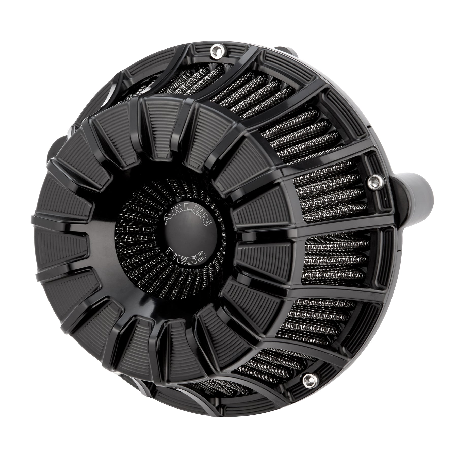 15-Spoke Inverted Series Air Cleaner, Black - 24+ Touring Air Cleaner Arlen Ness