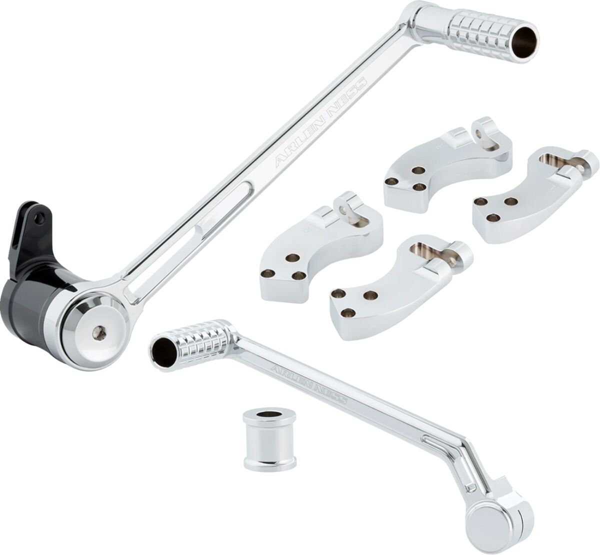 +3" Extended Foot Control Kit, Chrome - Touring Foot Control Kit Arlen Ness Default Title