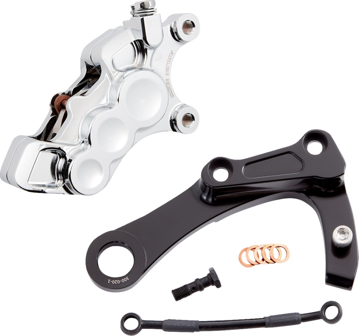 Rear 6-Piston Brake Caliper Kit, Chrome - 18+ Softail Brake Calipers Arlen Ness