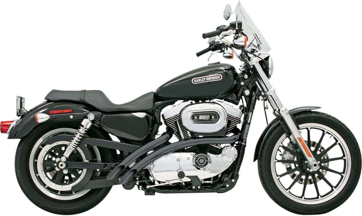 Radial Sweepers Exhaust System, Black - 07-13 Sportster Full Exhaust System Bassani Xhaust Default Title