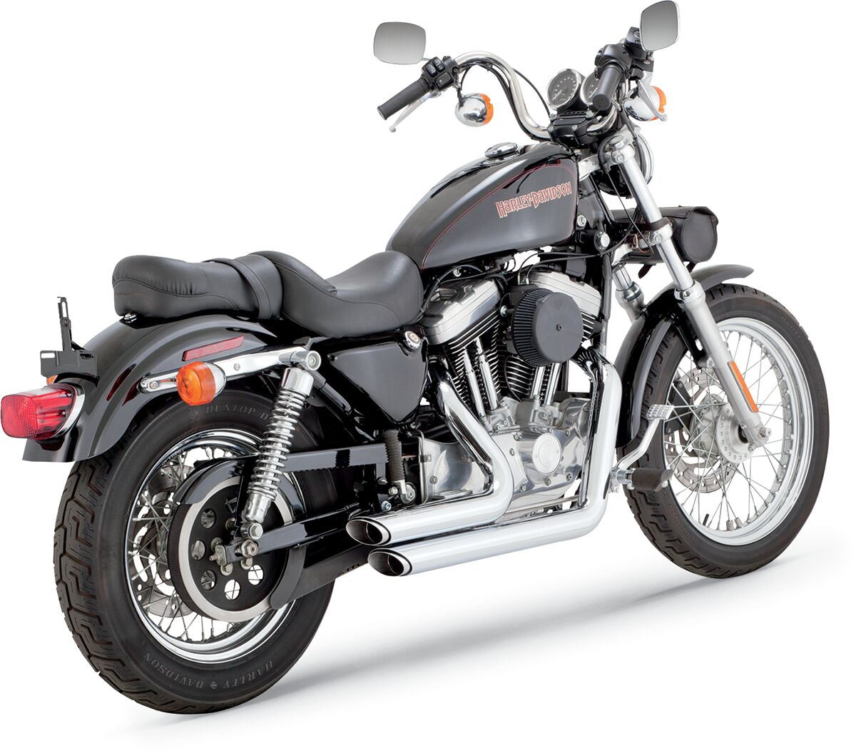 Shortshots Staggered Exhaust, Chrome - 99-03 Sportster Full Exhaust System Vance & Hines