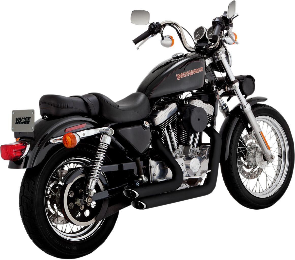 Shortshots Staggered Exhaust, Black - 99-03 Sportster Full Exhaust System Vance & Hines Default Title