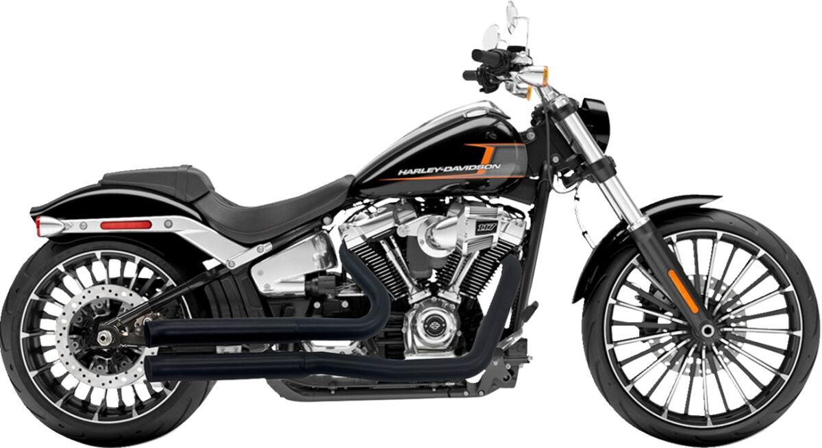 Dual Straight Muffler 2x2 Exhaust System, Chrome - 18-21 Softail Full Exhaust System Bassani Xhaust Default Title