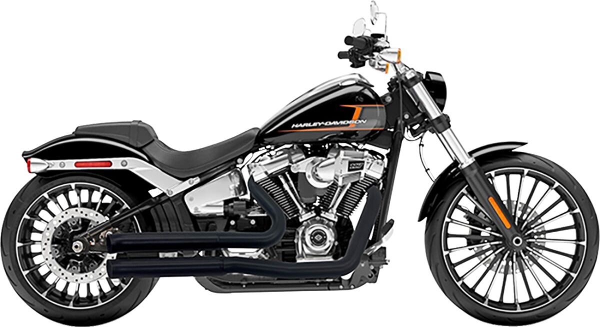 Dual Straight Muffler 2x2 Exhaust System, Chrome - 18-21 Softail Full Exhaust System Bassani Xhaust