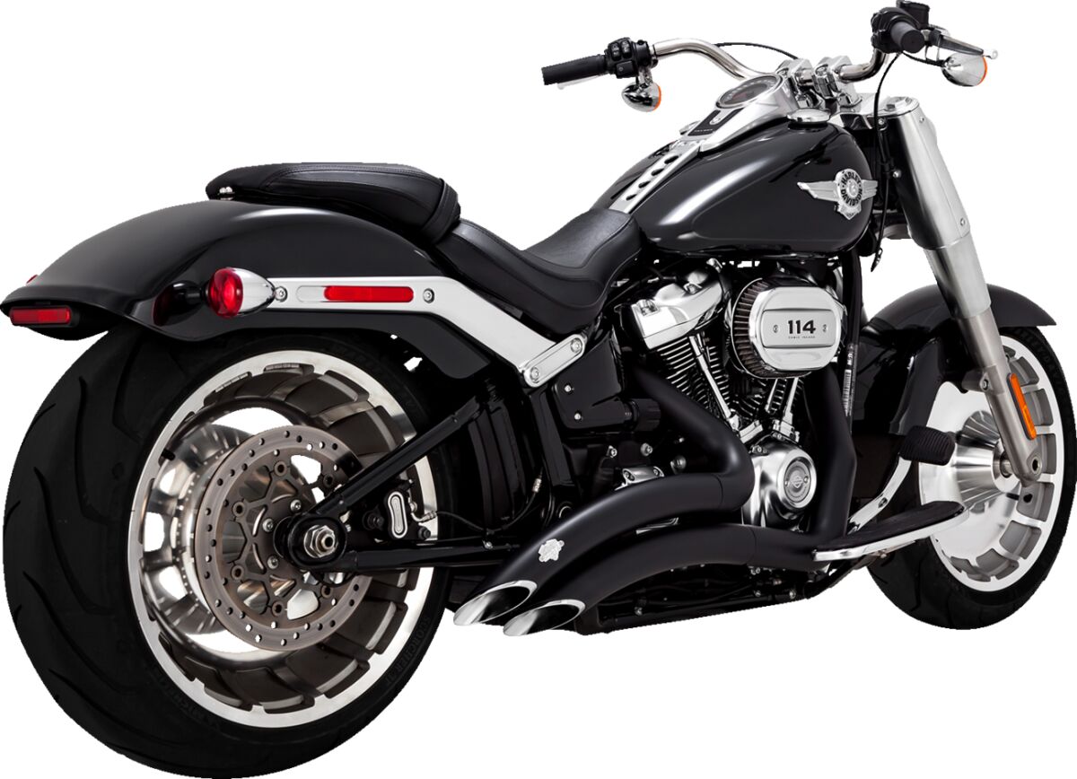 Big Radius Exhaust, Black - 18+ Softail (Fat Boy/Breakout) Full Exhaust System Vance & Hines Default Title