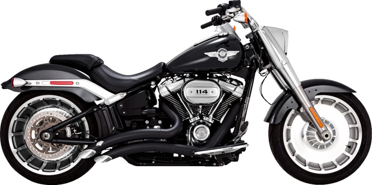 Big Radius Exhaust, Black - 18+ Softail (Fat Boy/Breakout) Full Exhaust System Vance & Hines