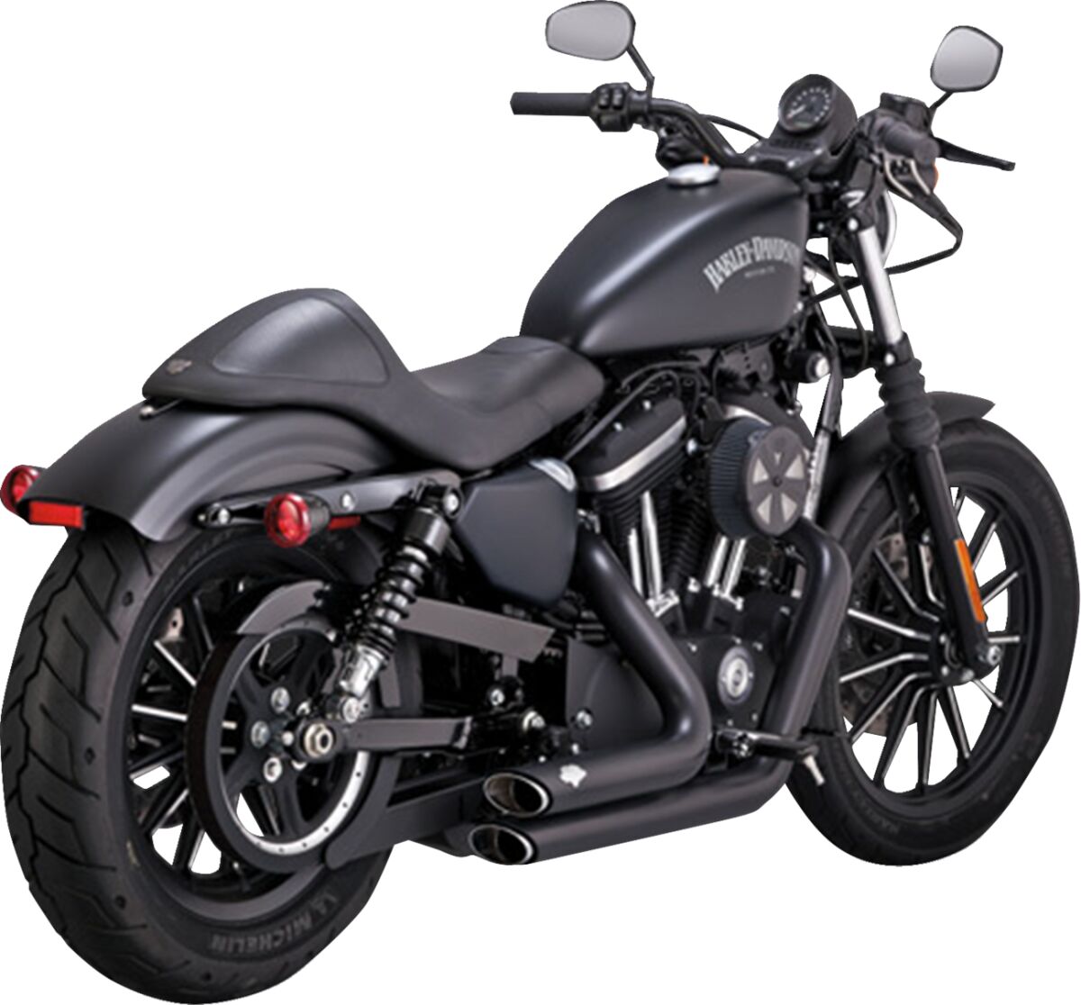 Shortshots Staggered Exhaust, Black - 14-22 Sportster Full Exhaust System Vance & Hines Default Title