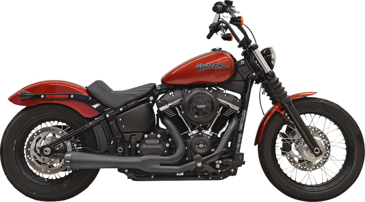 Road Rage 2:1 Exhaust System, Black 18+ Softail Full Exhaust System Bassani Xhaust Default Title
