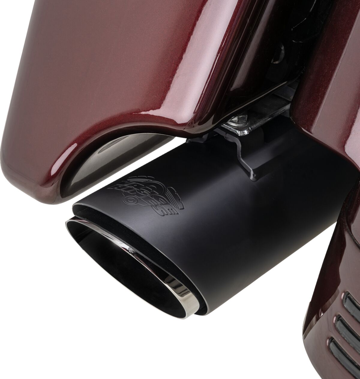 Slip-On Twin Slash Round, Black - 24+ Touring Slip-On Exhaust Vance & Hines
