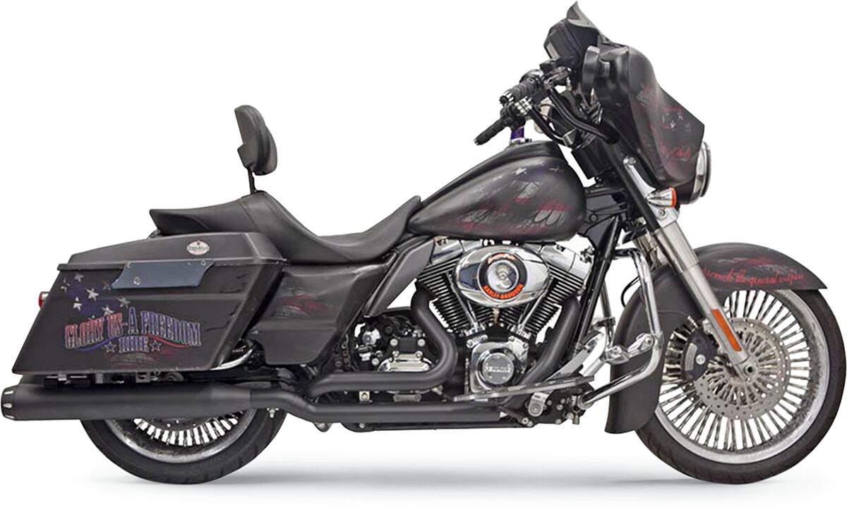 True Dual Down Under Exhaust System, Black - 09-16 Touring Full Exhaust System Bassani Xhaust Default Title