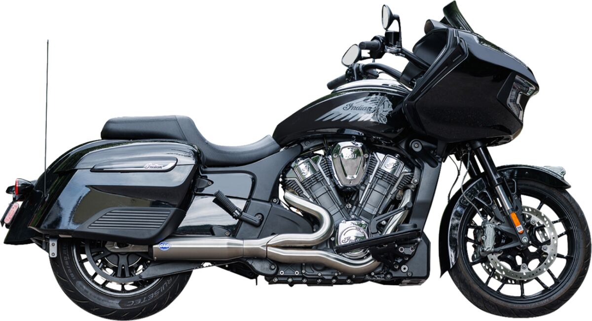 Qualifier 2-1 Exhaust System, Brushed Stainless - 20-23 Indian Challenger Full Exhaust System S&S Cycle Default Title