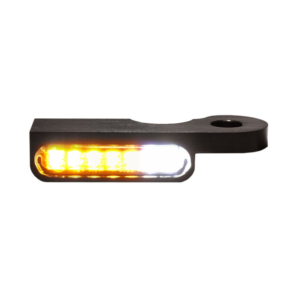 LED Handlebar Turn Signals - 18+ Softail Turn Signals Heinz Bikes Aluminium/Black with Position Light