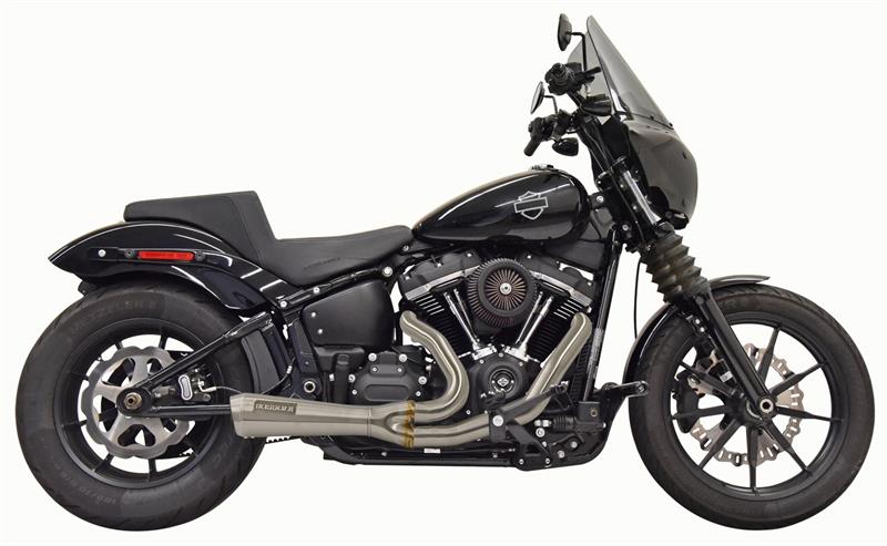 Short "Ripper" 2:1 Exhaust System - 18+ Softail Full Exhaust System Bassani Xhaust Stainless 18+ FXST / FXBB / FXLR / FXLRS / FLSL / FSLB / FXFBS