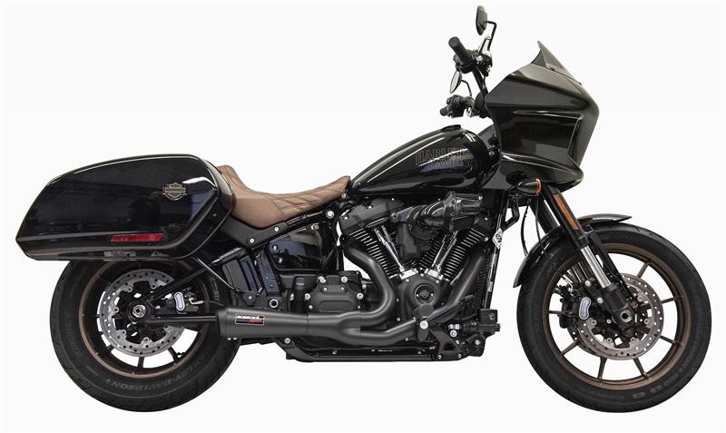 Short "Ripper" 2:1 Exhaust System - 18+ Softail Full Exhaust System Bassani Xhaust Black 18-21 FLSB & 22+ FXLRST