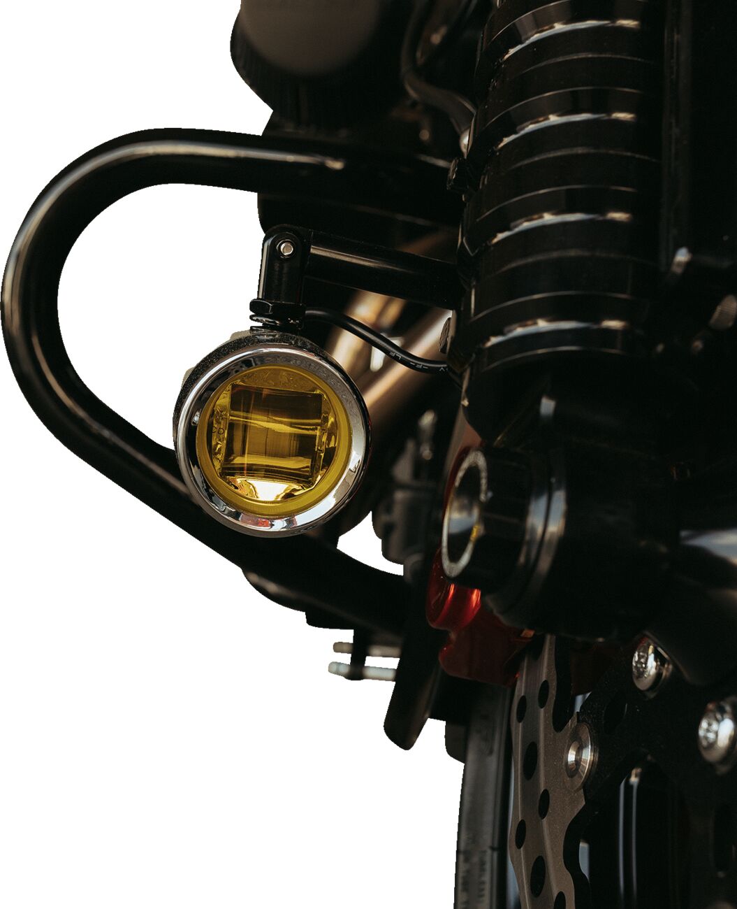 ProBeam Auxiliary LED Halo Fog Lamps, Chrome & Yellow Lens - 14+ Touring Auxiliary Light Custom Dynamics