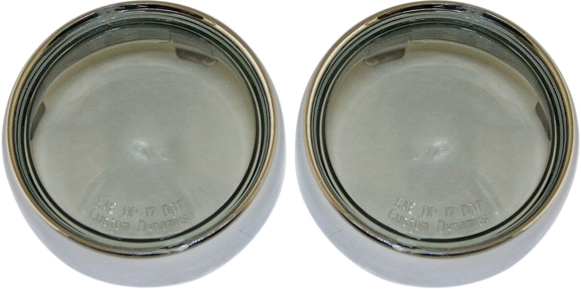 Bullet Bezel Turn Signal Adapters, Smoked Lens Chrome Turn Signals Accessories Custom Dynamics Default Title
