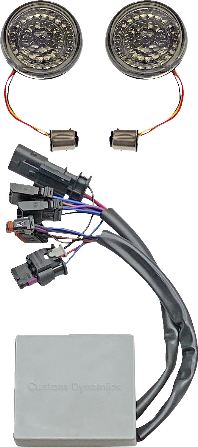 Smart LED 1157 Bullet Turn Signals With controller, Amber Red - 18+ Softail Turn Signals Custom Dynamics