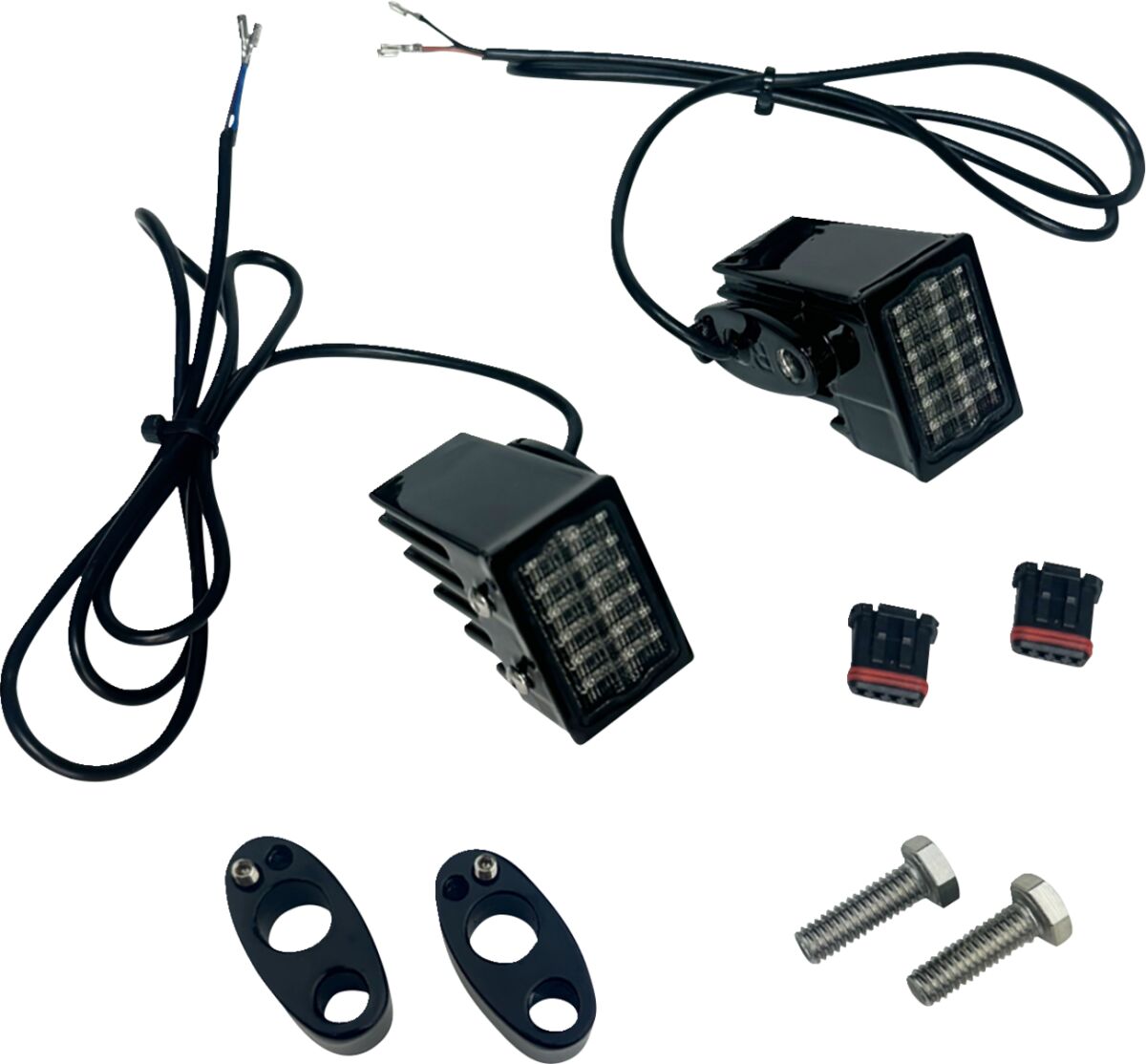 Rear Strut Mount Led Turn Signals, Red Led Smoked Lens - Dyna & Softail & Sportster Turn Signals Custom Dynamics Default Title