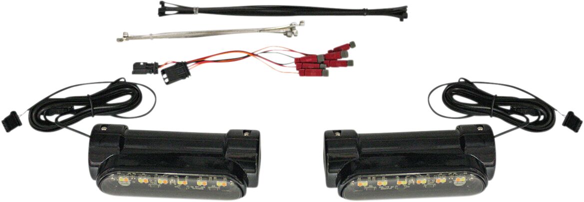 Universal Crash Bar Lights, Black Auxiliary Light Custom Dynamics