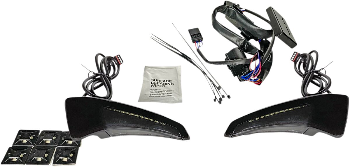 Sequential Tour Pak Seat Back Rest LED Lights, Black Smoked - 14+ Touring & Trike Taillight & Turn Signals Custom Dynamics Default Title