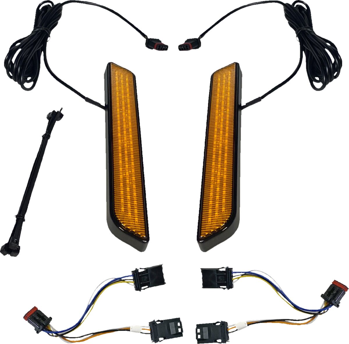 Led Fork Light, Amber Gloss Black - 14+ Touring & Trike Turn Signals Custom Dynamics Default Title