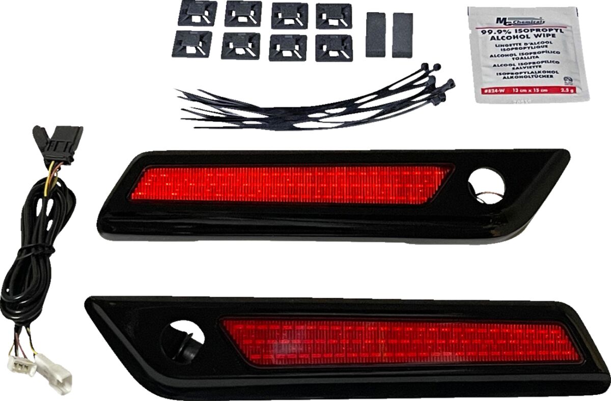 Saddlebag LED Latch Light, Red Black - 14+ Touring Turn Signals Custom Dynamics