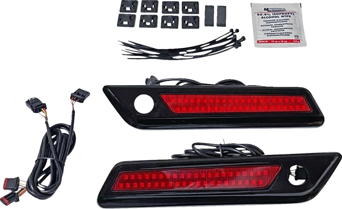 Saddlebag Latch Dual Color Accent Lights, Red Black - 14-24 Touring Turn Signals Custom Dynamics Default Title